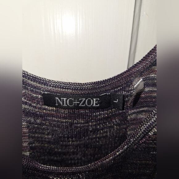 Nic+Zoe 'Mixy' Peplum Silk Blend Tank Preppy Office Size Large Classic Timeless - Picture 4 of 4